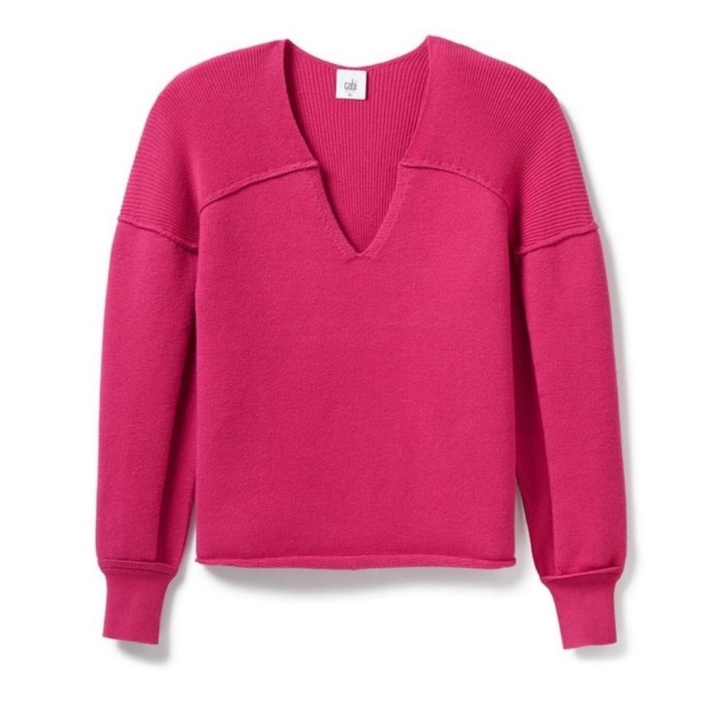 BOGO! Cabi 6245 Easy Pullover V-Neck Cotton Berry Pink Size Small